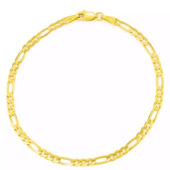 10K Solid Gold Figaro Bracelet 7” Women Men NEW